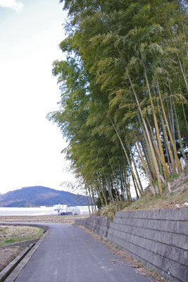 奈良盆地東南・纏向遺跡の「東田大塚古墳」北面から見た三輪山