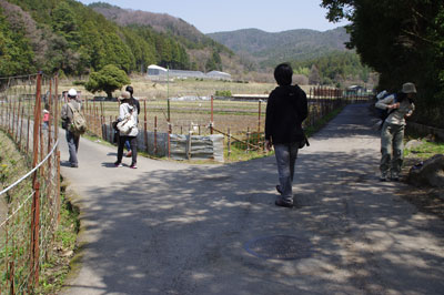 京都市街北郊・岩倉地区北の谷あい耕地にある、静原への古道「坂原道」の分岐点