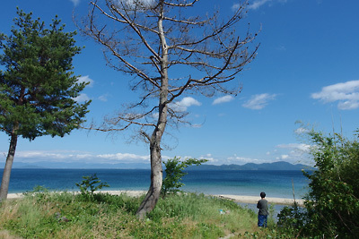 天候が回復し、素晴らしい眺めとなった滋賀県琵琶湖西岸