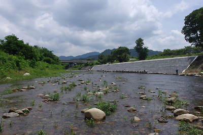 水遊びにも適う水環境がある滋賀県湖東の犬上川