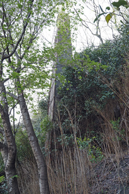 岡山県三石の煉瓦工場裏山に残る古い煉瓦煙突