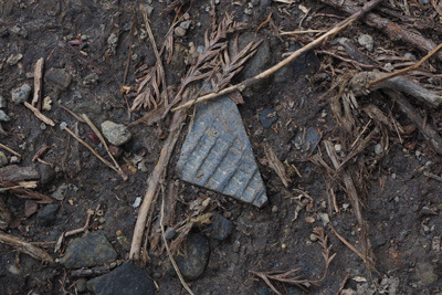 京都・山科の西谷遺跡で発見した、独特の圧痕をもつ須恵器片